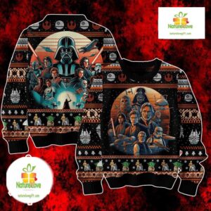 Star Wars Ugly Christmas Sweater Darth Vader Yoda Jedi Sith