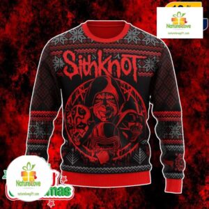 Star Wars Ugly Christmas Sweater Red Black Knit Pullover Men Women