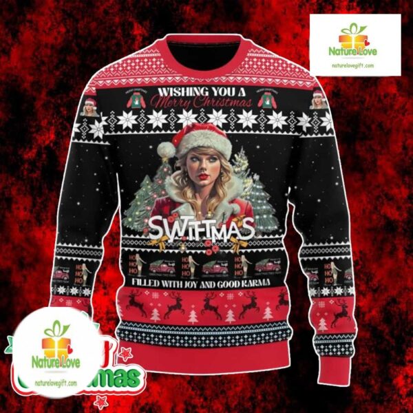 Taylor Swift Ugly Christmas Sweater Holiday Swiftmas Edition