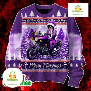 Ugly Christmas Sweater Prince Merry Princemas Purple Holiday Jumper