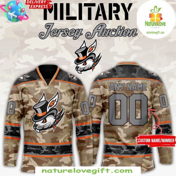 2025 Danbury Hat Tricks Military Hockey Jersey
