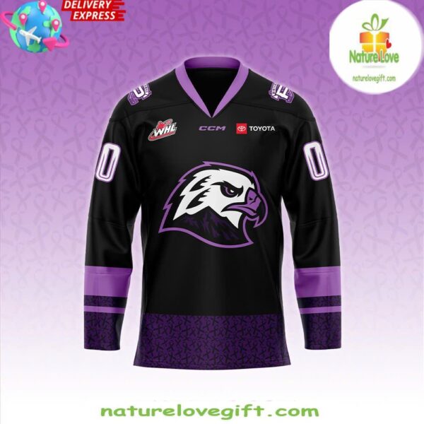 2025 Portland Winterhawks Fight Cancer Jersey Hockey