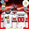 Adirondack Thunder 2025 White Hockey Jersey Chill Guy