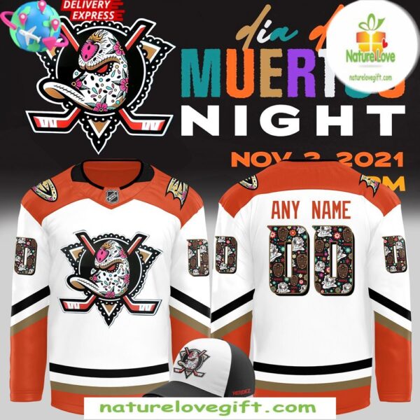 Anaheim Ducks Dia De Los Muertos 2025 Jersey Hockey Fan Apparel