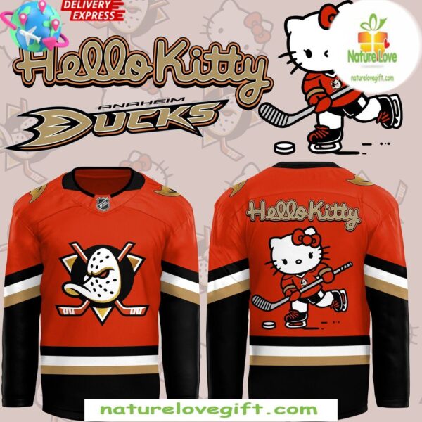 Anaheim Ducks Hello Kitty Hockey Jersey Limited Edition