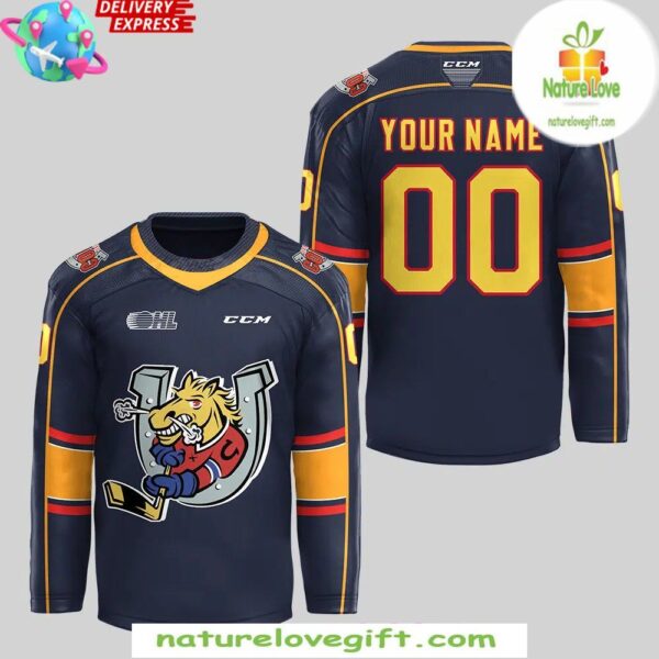 Barrie Colts 2025-25 Black Hockey Jersey New Uniform