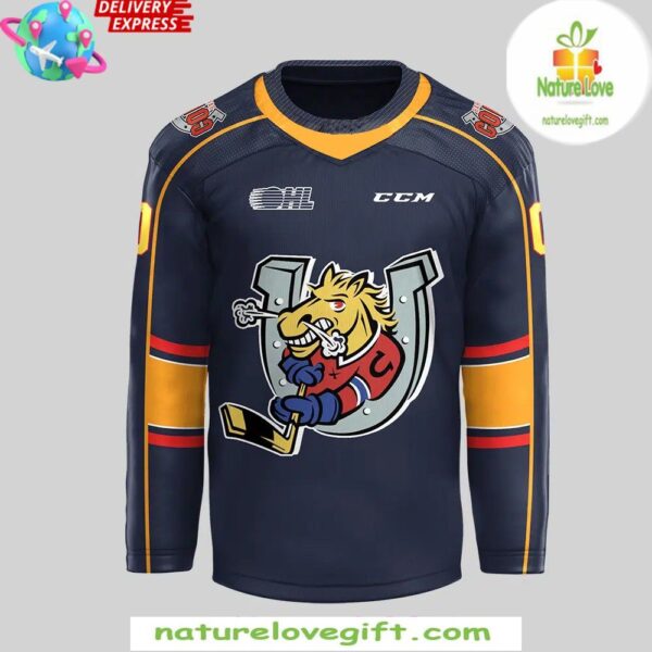Barrie Colts 2025-25 Black Hockey Jersey New Uniform