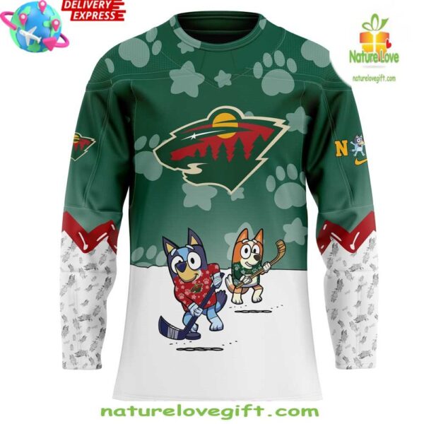 Bluey and Bingo Minnesota Wild Special Hockey Jersey