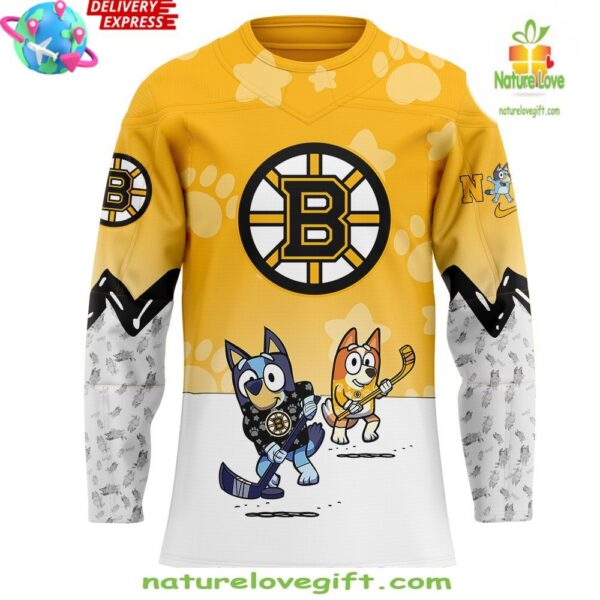 Boston Bruins Bluey Bingo Hockey Jersey Kids Special Edition