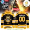 Boston Bruins Firefighter Jersey Hockey Appreciation Night