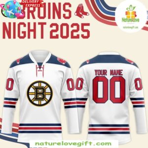 Boston Bruins Hockey Jersey 2025 Red Sox Night Crossover