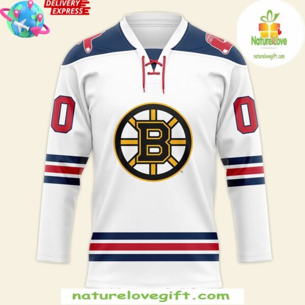 Boston Bruins Hockey Jersey 2025 Red Sox Night Crossover