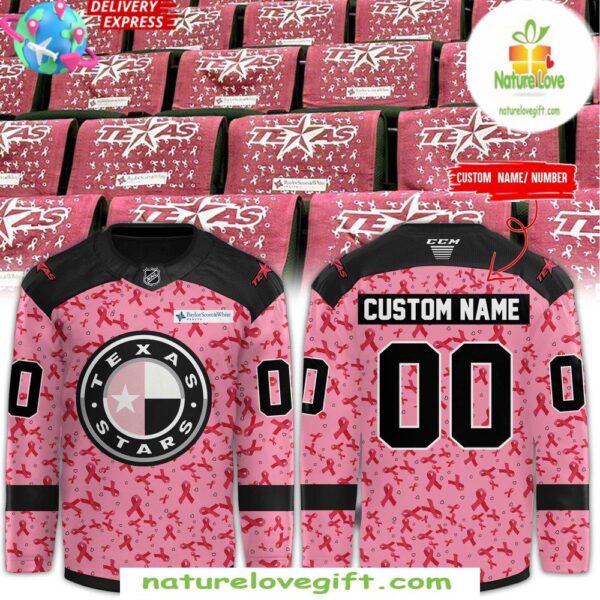 Breast Cancer Awareness Texas Stars Hockey Jersey 2025