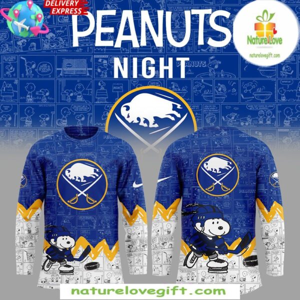 Buffalo Sabres Peanuts Anniversary Limited Edition Hockey Jersey