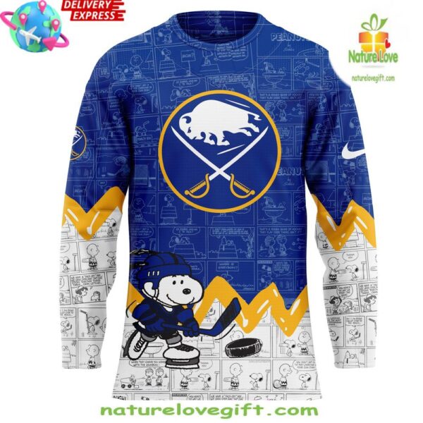 Buffalo Sabres Peanuts Anniversary Limited Edition Hockey Jersey