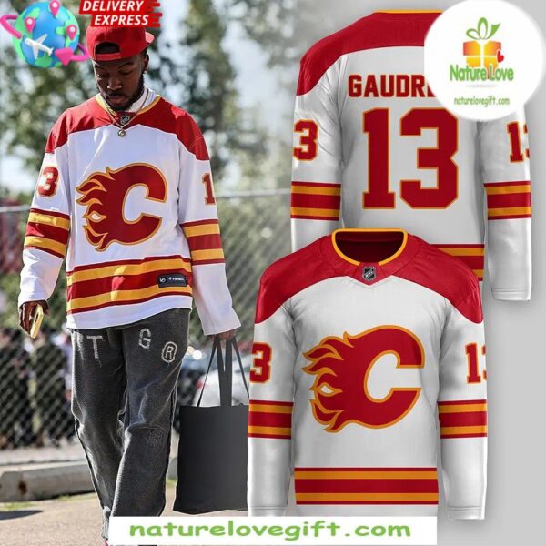 Calgary Flames 2025 White Jersey Hockey Fan Apparel