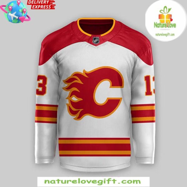 Calgary Flames 2025 White Jersey Hockey Fan Apparel