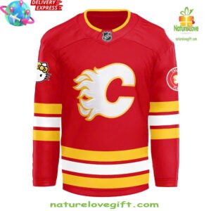 Calgary Flames x Hello Kitty 50th Anniversary Red Hockey Jersey