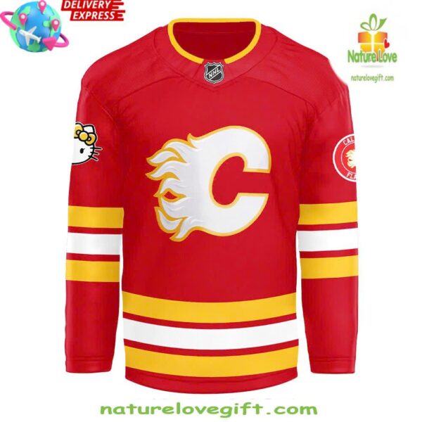 Calgary Flames Hello Kitty 50th Anniversary Red Hockey Jersey