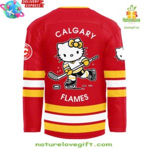 Calgary Flames x Hello Kitty 50th Anniversary Red Hockey Jersey