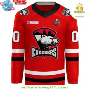 Charlotte Checkers 2025 Calder Cup Playoffs Red Hockey Jersey InspirDG 2