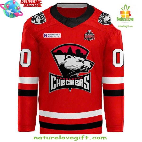 Charlotte Checkers 2025 Calder Cup Playoffs Jersey Red