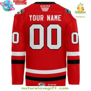 Charlotte Checkers 2025 Calder Cup Playoffs Red Hockey Jersey InspirDG 3