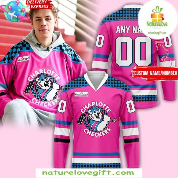 Charlotte Checkers 2025 Neon Night Hockey Jersey
