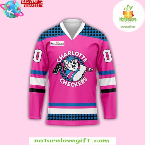 Charlotte Checkers 2025 Neon Night Hockey Jersey