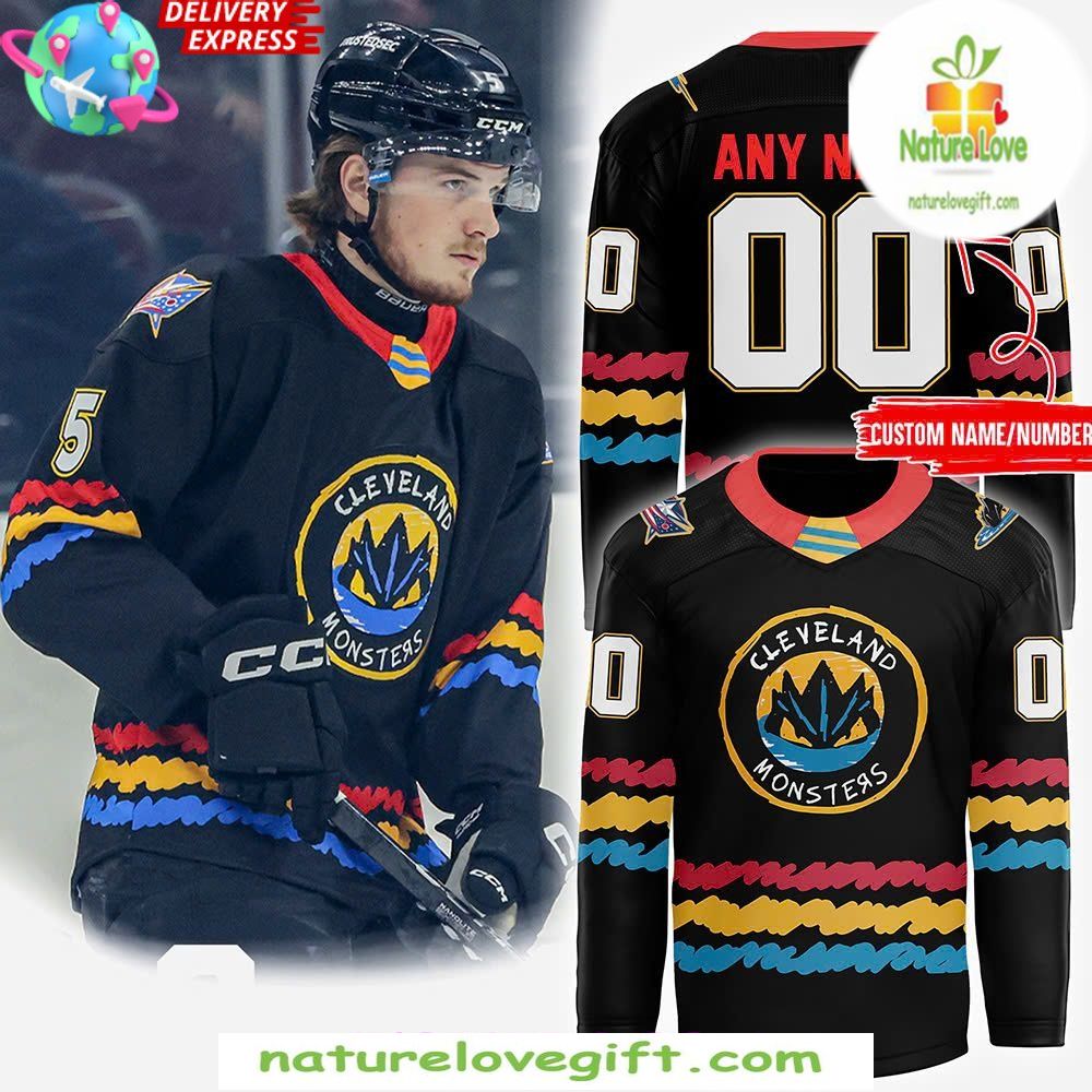 Cleveland Monsters 2025 Kids Hockey Jersey Babies Childrens Night Cleveland Monsters 2025 Kids Hockey Jersey Babies Childrens Night