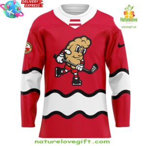Cleveland Monsters Pucks Pierogies Weekend Special Red Jersey