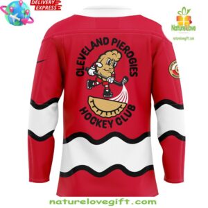 Cleveland Monsters Pucks Pierogies Weekend Special Red Jersey