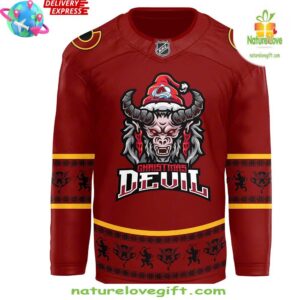 Colorado Avalanche Christmas Devil Krampus Holiday Hockey Jersey
