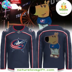 Columbus Blue Jackets Chill Guy Navy Hockey Jersey NHL Fan Gear
