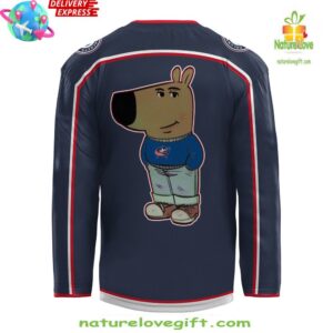 Columbus Blue Jackets x Chill Guy Navy Hockey Jersey