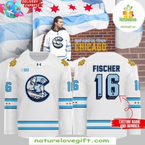 Chicago Cubs x Notre Dame Fighting Irish Custom Hockey Jersey
