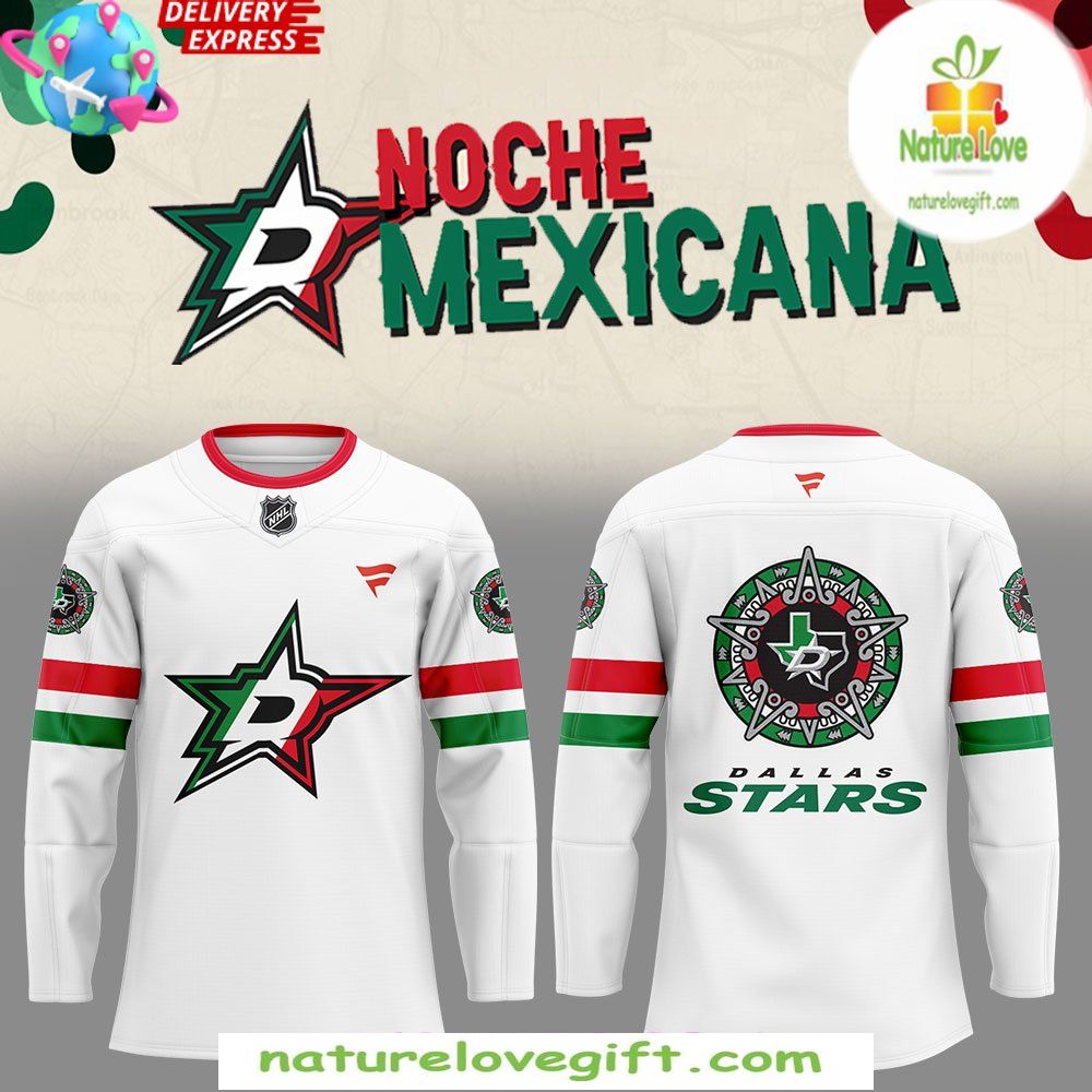 Dallas Stars Hockey Jersey Noche Mexicana Special White Dallas Stars Hockey Jersey Noche Mexicana Special White