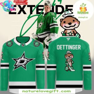 Dallas Stars Jake Oettinger Green Away Hockey Jersey