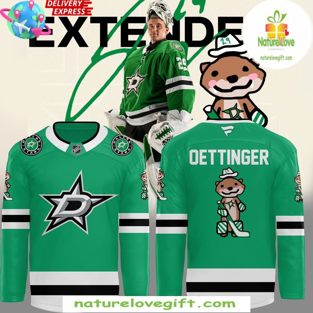 Dallas Stars Jake Oettinger Green Away Hockey Jersey Dallas Stars Jake Oettinger Green Away Hockey Jersey