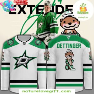 Dallas Stars Jake Oettinger White Away Hockey Jersey