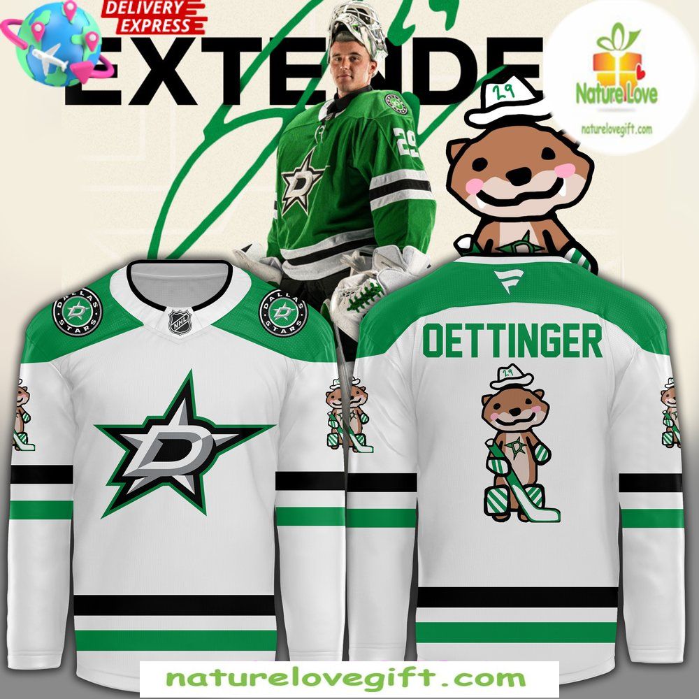 Dallas Stars Jake Oettinger White Away Hockey Jersey Dallas Stars Jake Oettinger White Away Hockey Jersey