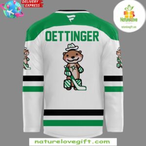 Dallas Stars Jake Oettinger White Away Hockey Jersey 2 Dallas Stars Oettinger White Away Special White Hockey Jersey
