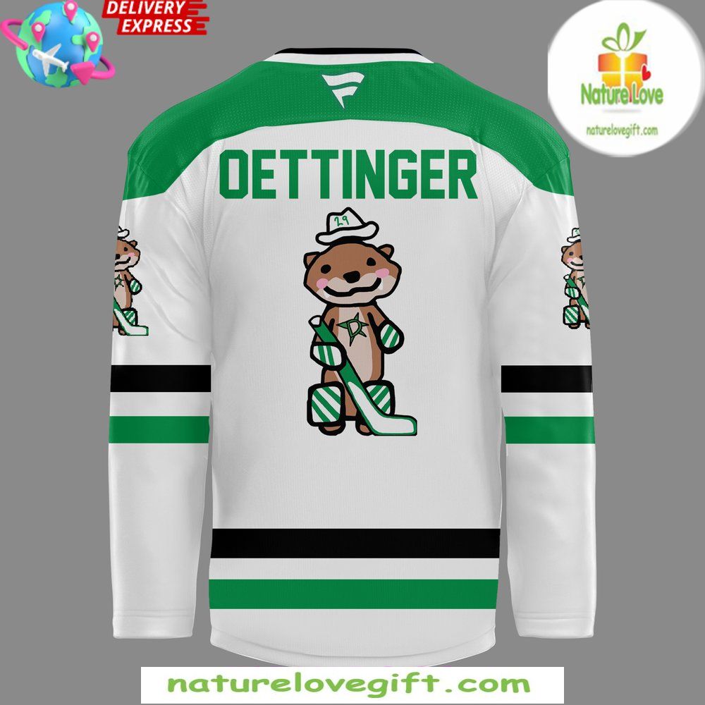 Dallas Stars Jake Oettinger White Away Hockey Jersey Dallas Stars Jake Oettinger White Away Hockey Jersey