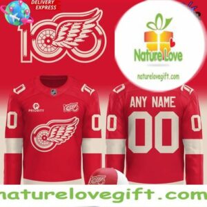 Detroit Red Wings 100 Years Hockeytown Red Jersey NHL