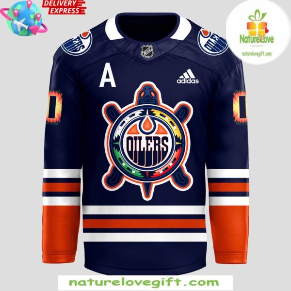 Edmonton Oilers 2025 Indigenous Hockey Jersey Celebration