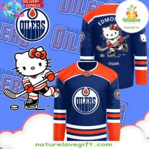 Edmonton Oilers Hello Kitty 50th Anniversary Hockey Jersey