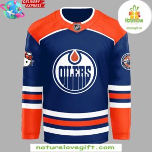 Edmonton Oilers x Hello Kitty 50th Anniversary Hockey Jersey