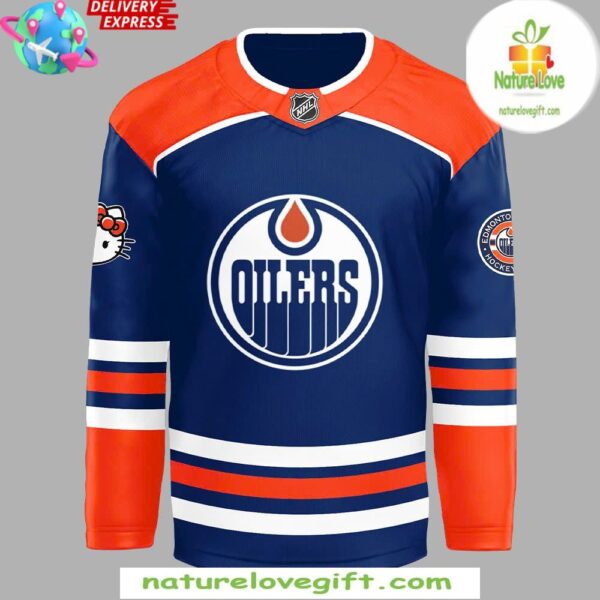 Edmonton Oilers Hello Kitty 50th Anniversary Hockey Jersey