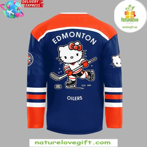 Edmonton Oilers Hello Kitty 50th Anniversary Hockey Jersey