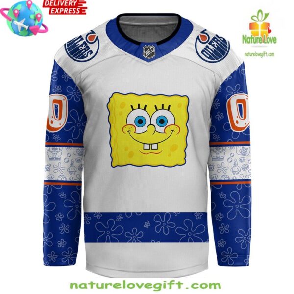 Edmonton Oilers Spongebob Hockey Jersey 25th Anniversary Custom